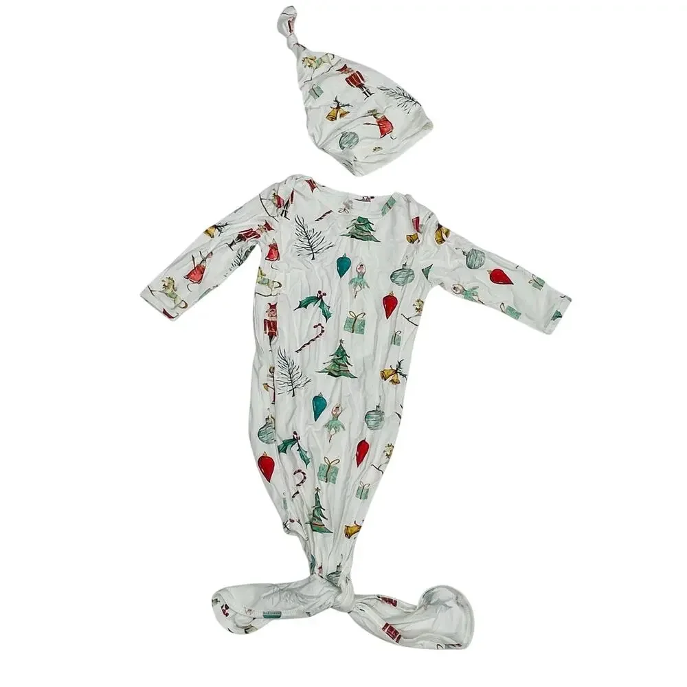 NWOT Tickety-Boo 0/3M Nutcracker Gown with cap